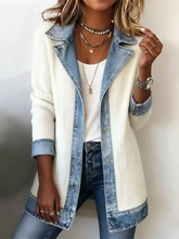 Clearance Sale 🔥 Elegant Patchwork-Style Denim & Knit Cardigan