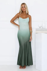 Send Me Flowers Ombre Maxi Dress Green