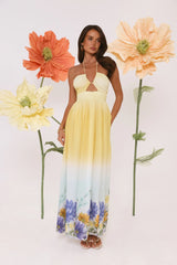Sunny Blooms Halter Maxi Dress Ombre
